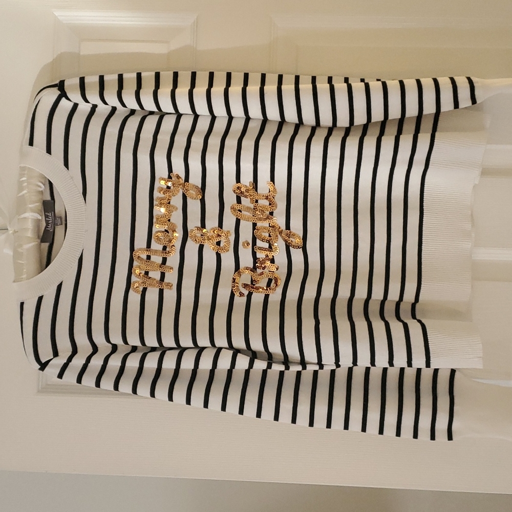 NWT Marled Holiday Sweater "Merry & Bright"